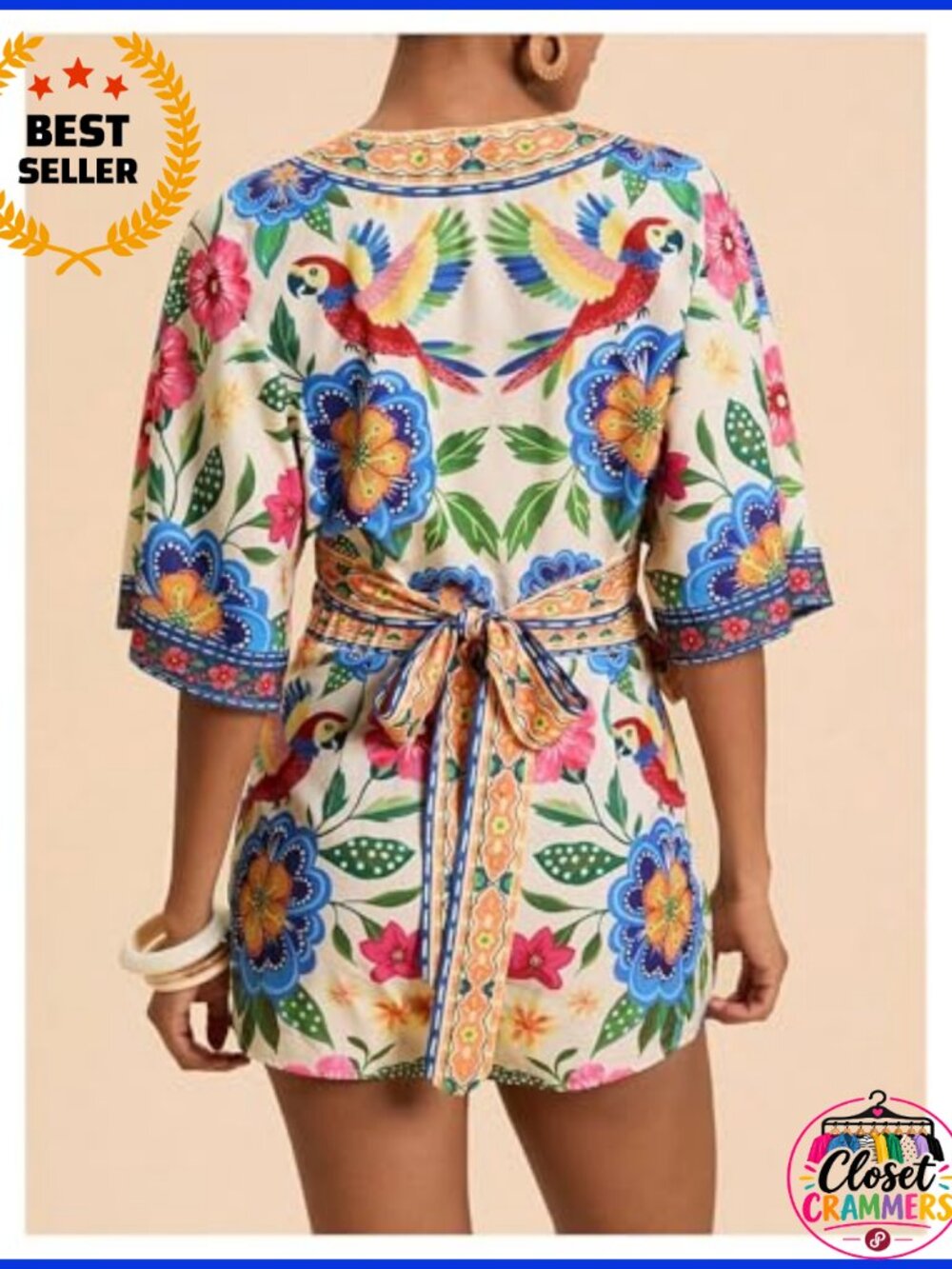 MakeMeChic Women's 2 Piece Boho Wrap Skirt Set Vacation Outfit